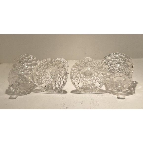 PartyLite Tiny Bubbles 2 Piece Candle Holders Vintage Set Of 2 Votives Tapers - Picture 4 of 5